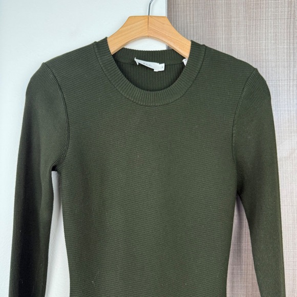 A.L.C Green Lara Ribbed Sweater Mini‎ Dress - Picture 5 of 12